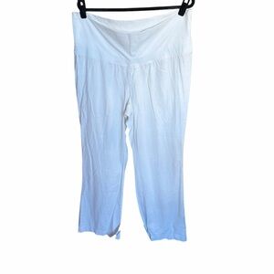Old Navy White Wide Leg Cotton Lounge Pants‎ Size L